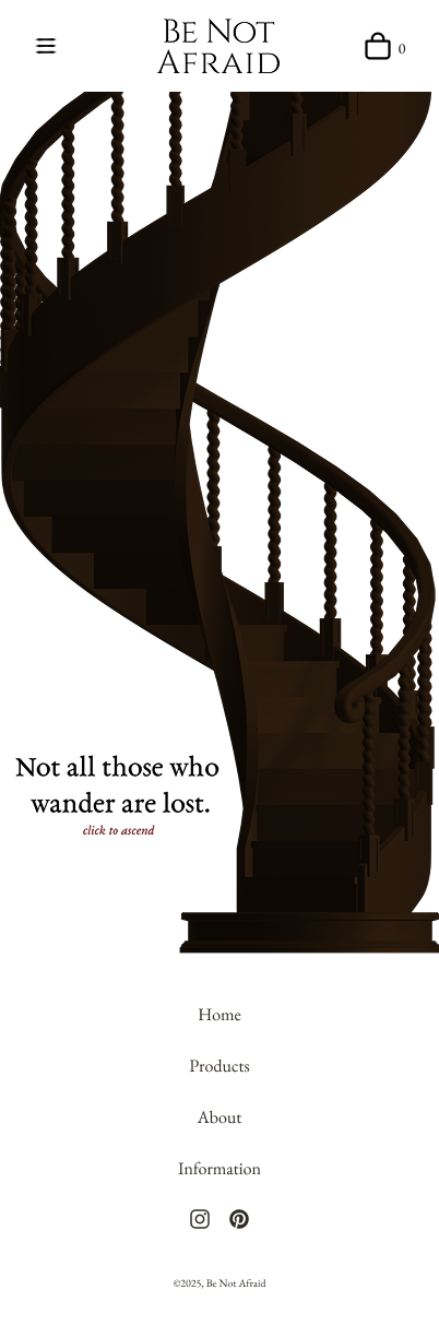 Be Not Afraid Jewellery Landing Page hero mockup